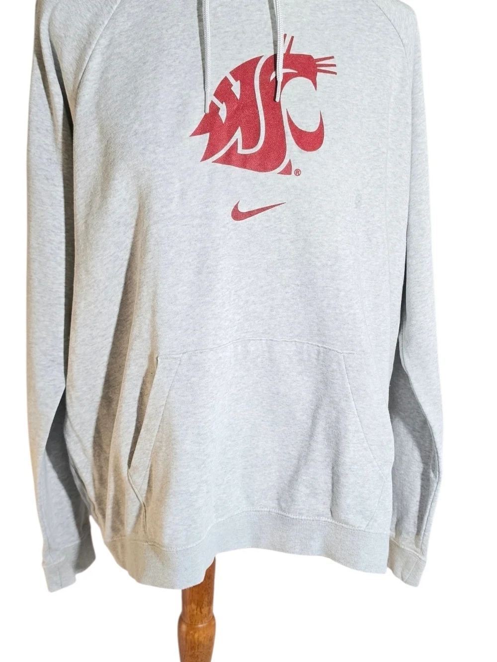 Nike Light Gray Hoodie with Maroon Washington State Logo